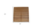 Natural Teak 24" Square Shower Mat  Warm Home View