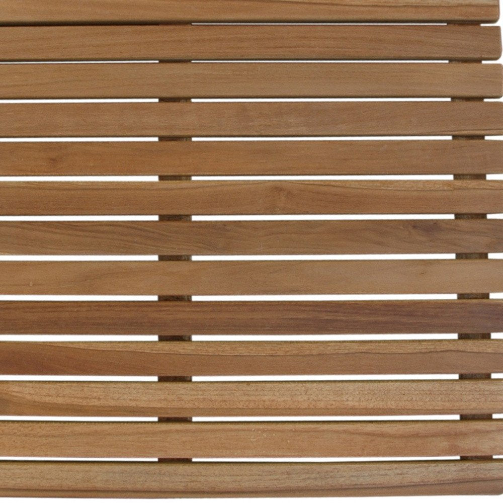 Natural Teak 24" Square Shower Mat  Warm Home View