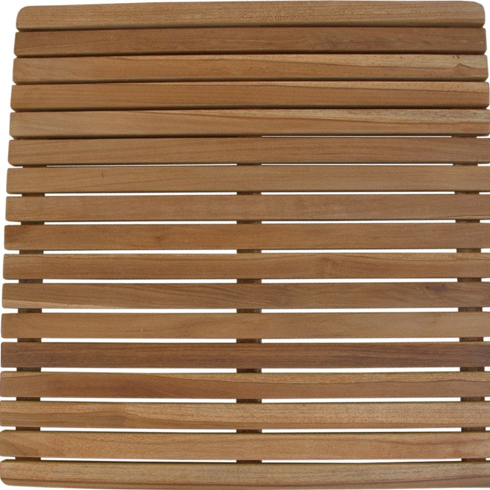 Natural Teak 24" Square Shower Mat  Warm Home View