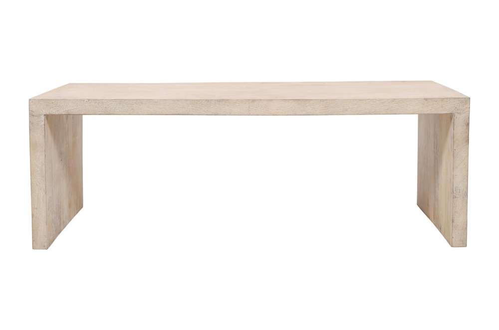 Three Piece Natural Solid Wood Distressed Sled Coffee And End Tables Set  Warm Home View