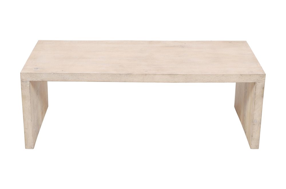 Three Piece Natural Solid Wood Distressed Sled Coffee And End Tables Set  Warm Home View
