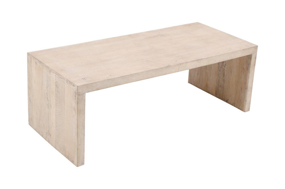 Three Piece Natural Solid Wood Distressed Sled Coffee And End Tables Set  Warm Home View