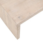 Three Piece Natural Solid Wood Distressed Sled Coffee And End Tables Set  Warm Home View