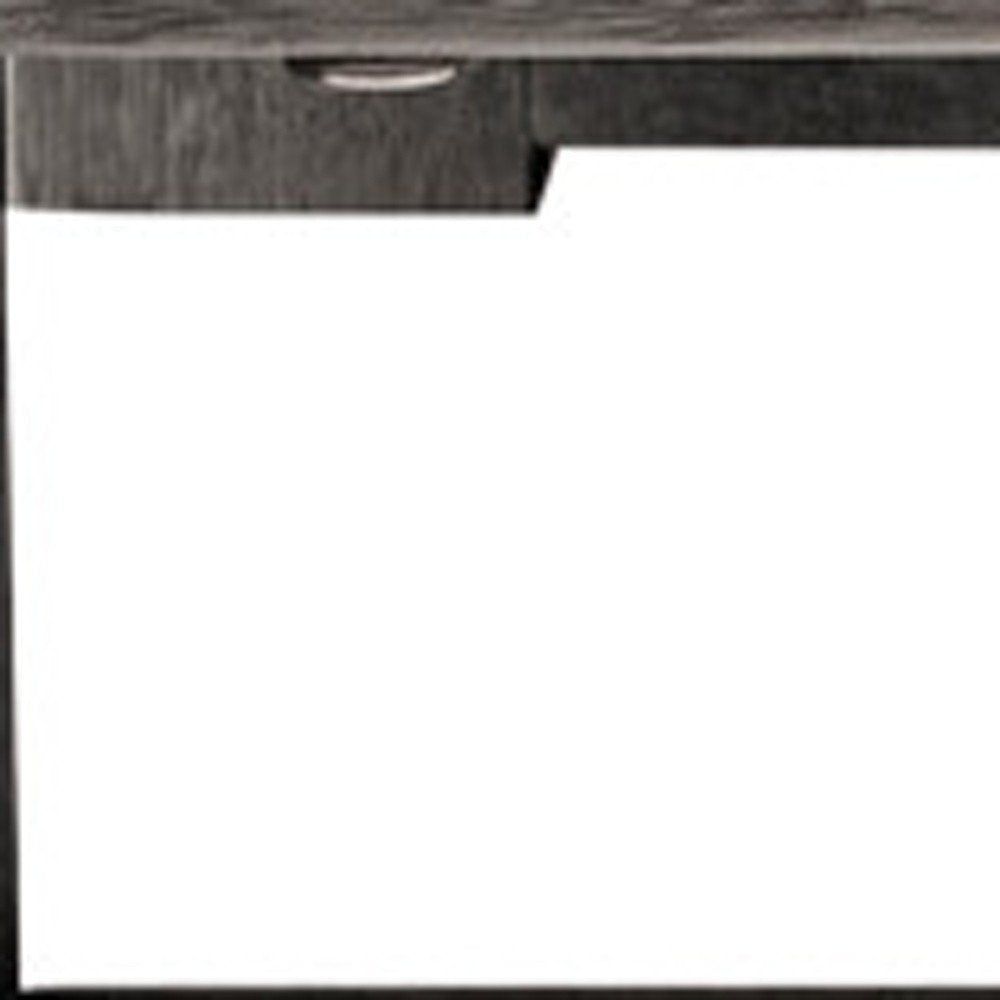 33" Gray Solid Wood Outdoor Coffee Table  Warm Home View