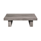 33" Gray Solid Wood Outdoor Coffee Table  Warm Home View