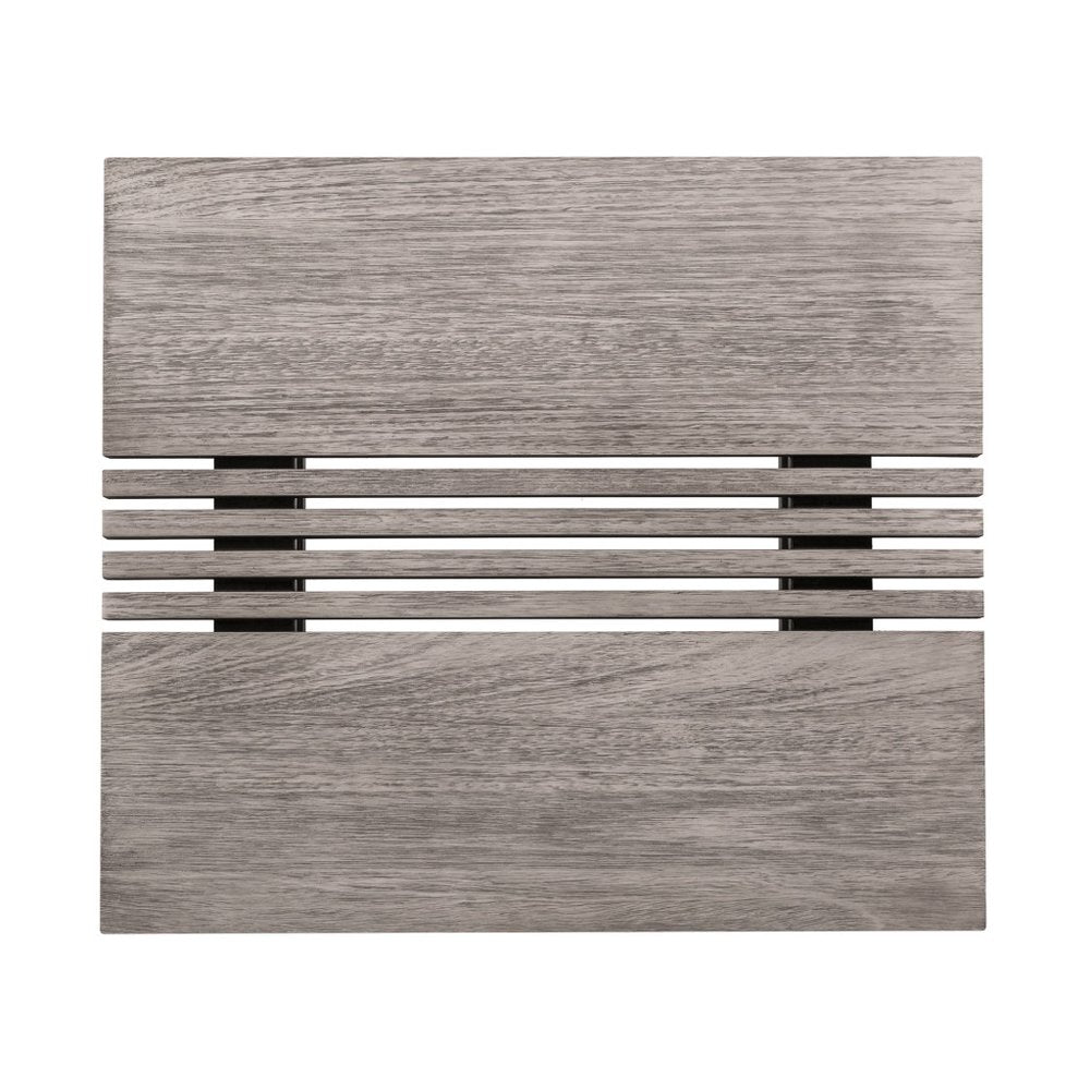 33" Gray Solid Wood Outdoor Coffee Table  Warm Home View