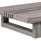 33" Gray Solid Wood Outdoor Coffee Table  Warm Home View
