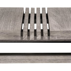 33" Gray Solid Wood Outdoor Coffee Table  Warm Home View