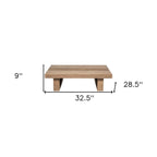 33" Natural Solid Wood Outdoor Coffee Table  Warm Home View