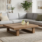 33" Natural Solid Wood Outdoor Coffee Table  Warm Home View