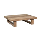 33" Natural Solid Wood Outdoor Coffee Table  Warm Home View