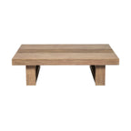 33" Natural Solid Wood Outdoor Coffee Table  Warm Home View