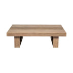 33" Natural Solid Wood Outdoor Coffee Table  Warm Home View