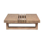 33" Natural Solid Wood Outdoor Coffee Table  Warm Home View