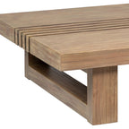 33" Natural Solid Wood Outdoor Coffee Table  Warm Home View