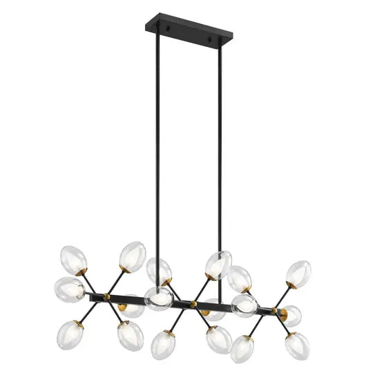 Nodus Crystal Rectangular Chandelier // 18 Lights  Warm Home View