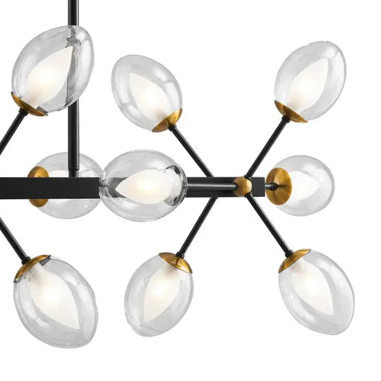 Nodus Crystal Rectangular Chandelier // 18 Lights  Warm Home View