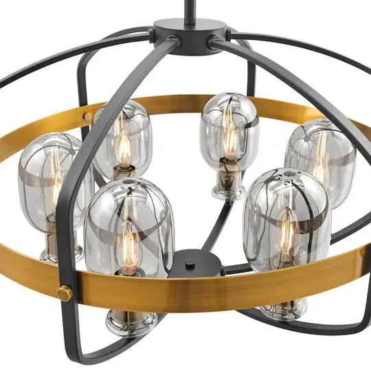 Opia Vintage Chandelier  Gold & Black // 8 Light  Warm Home View
