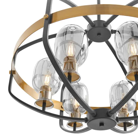 Opia Vintage Chandelier  Gold & Black // 8 Light  Warm Home View