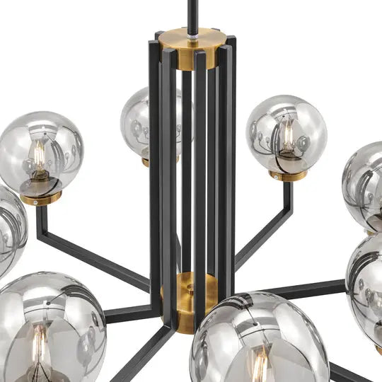 Monachopsis Large Gold & Black Chandelier  Warm Home View