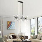 Nodus Crystal Rectangular Chandelier // 18 Lights  Warm Home View