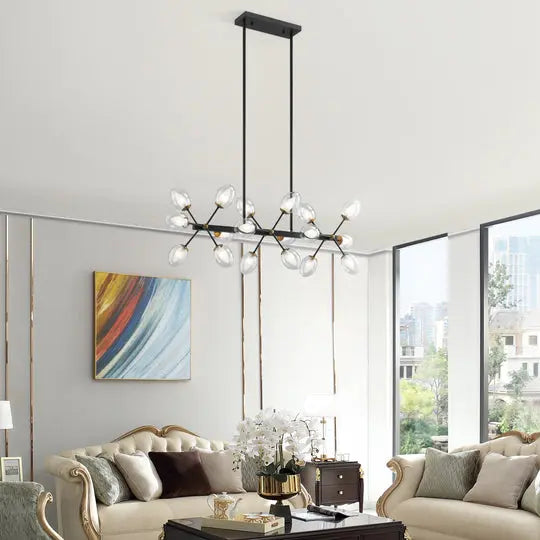 Nodus Crystal Rectangular Chandelier // 18 Lights  Warm Home View