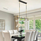 Sonder Rectangular Gold and Black Chandelier  Warm Home View
