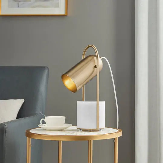 Chrysalism Gold and Marble Table Lamp  Warm Home View