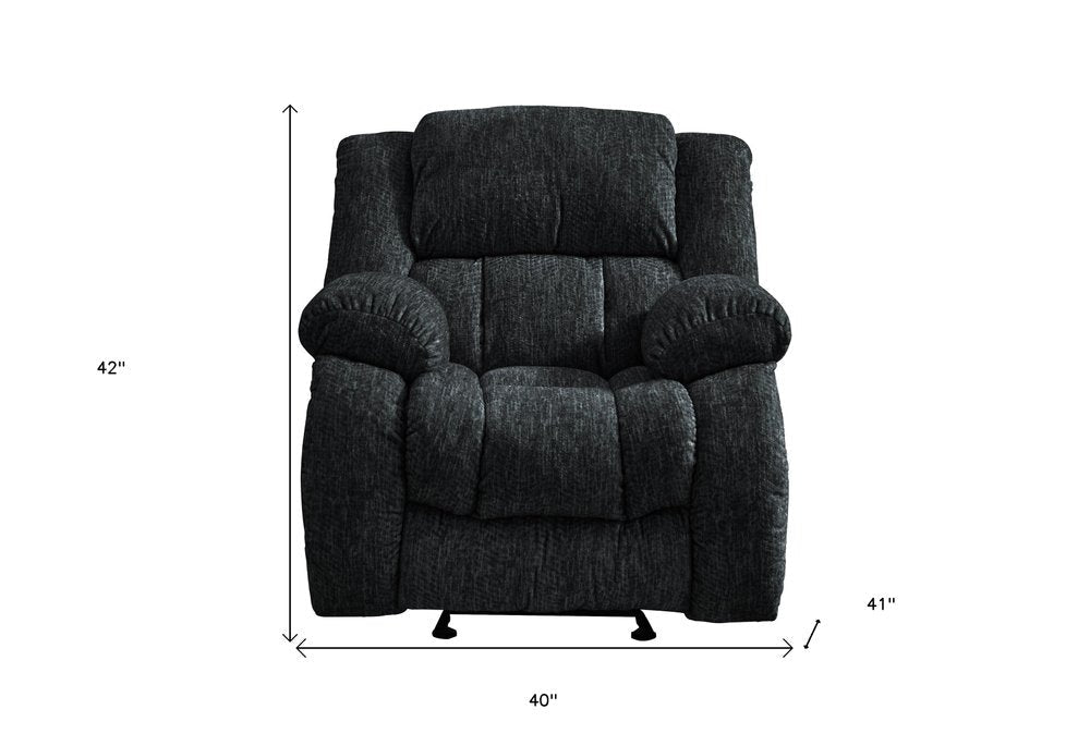 40" Gray Fabric Gliding Recliner  Warm Home View