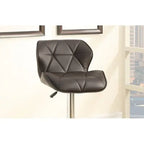 Set of 2 Modern Brown Faux Leather Adjustable Swivel Stools with Chrome Base  Warm Home View