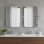 Set of Two 32" Silver Metal Framed Accent Mirrors  Warm Home View