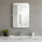 Set of Two 32" Silver Metal Framed Accent Mirrors  Warm Home View