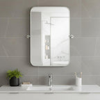 Set of Two 32" Silver Metal Framed Accent Mirrors  Warm Home View