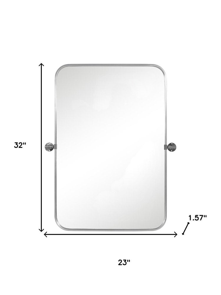 Set of Two 32" Silver Metal Framed Accent Mirrors  Warm Home View