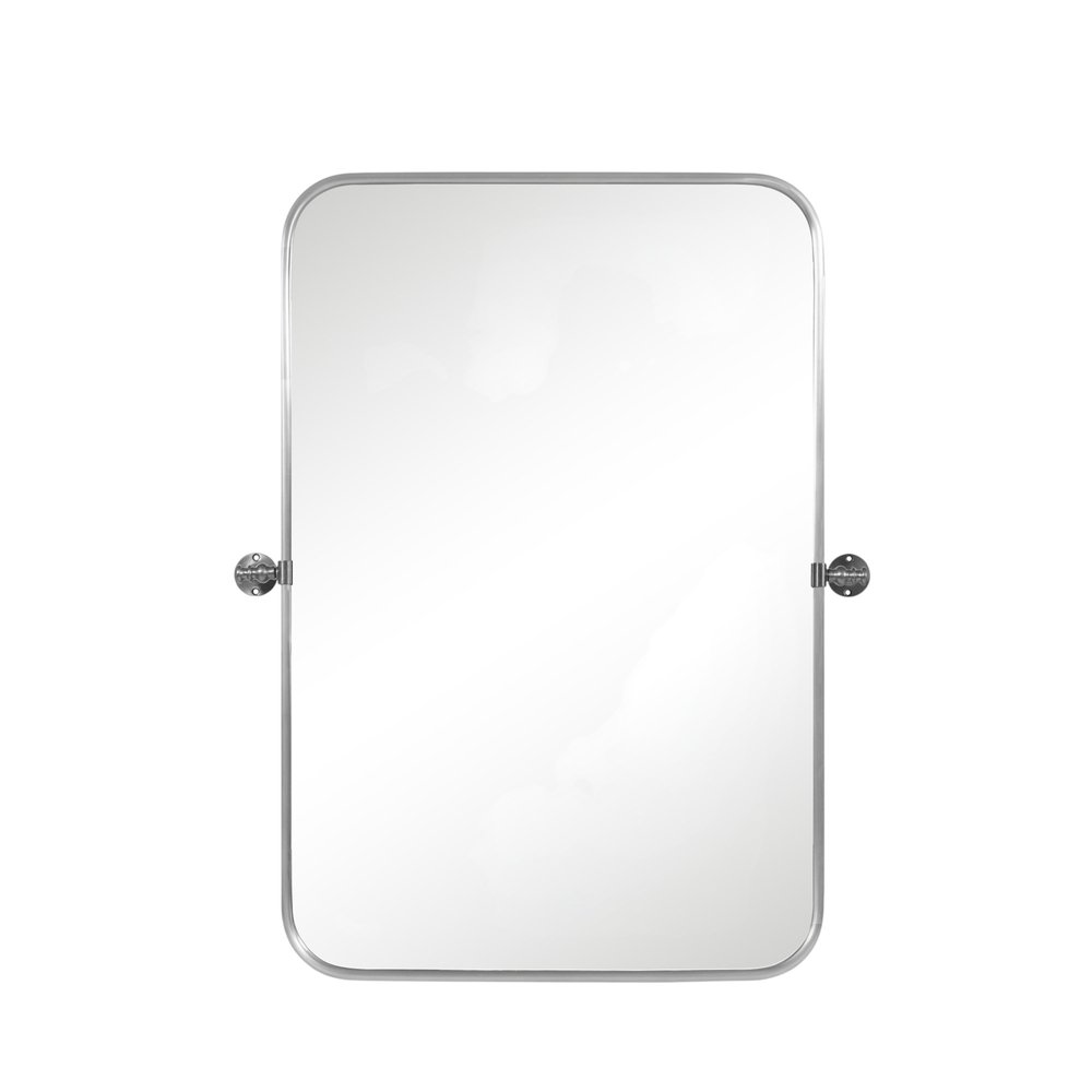 Set of Two 32" Silver Metal Framed Accent Mirrors  Warm Home View