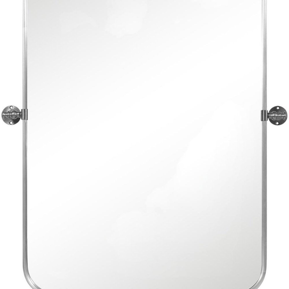 Set of Two 32" Silver Metal Framed Accent Mirrors  Warm Home View