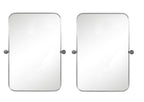 Set of Two 32" Silver Metal Framed Accent Mirrors  Warm Home View