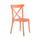 Set of Two Salmon Heavy Duty Plastic Outdoor Stacking Dining Chairs  Warm Home View