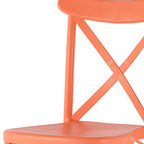 Set of Two Salmon Heavy Duty Plastic Outdoor Stacking Dining Chairs  Warm Home View