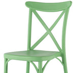 Set of Two Green Heavy Duty Plastic Outdoor Stacking Dining Chairs  Warm Home View