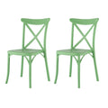 Set of Two Green Heavy Duty Plastic Outdoor Stacking Dining Chairs  Warm Home View