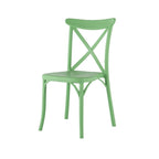 Set of Two Green Heavy Duty Plastic Outdoor Stacking Dining Chairs  Warm Home View