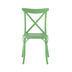 Set of Two Green Heavy Duty Plastic Outdoor Stacking Dining Chairs  Warm Home View