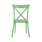 Set of Two Green Heavy Duty Plastic Outdoor Stacking Dining Chairs  Warm Home View