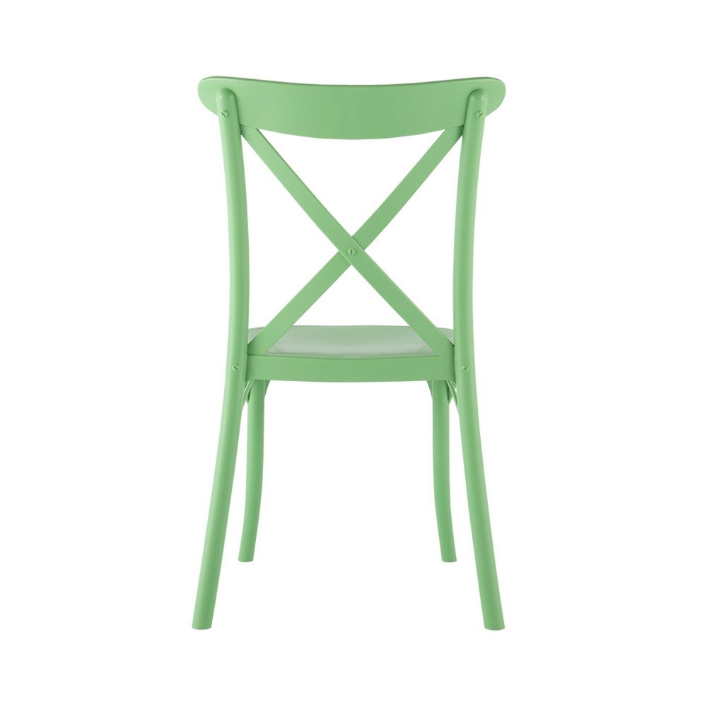 Set of Two Green Heavy Duty Plastic Outdoor Stacking Dining Chairs  Warm Home View