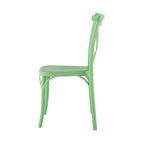 Set of Two Green Heavy Duty Plastic Outdoor Stacking Dining Chairs  Warm Home View