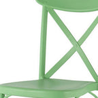 Set of Two Green Heavy Duty Plastic Outdoor Stacking Dining Chairs  Warm Home View
