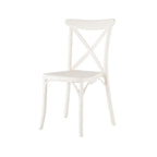 Set of Two White Heavy Duty Plastic Outdoor Stacking Dining Chairs  Warm Home View