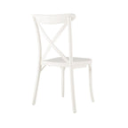 Set of Two White Heavy Duty Plastic Outdoor Stacking Dining Chairs  Warm Home View