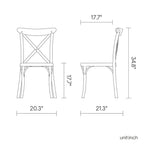 Set of Two White Heavy Duty Plastic Outdoor Stacking Dining Chairs – X-Back Design  Warm Home View